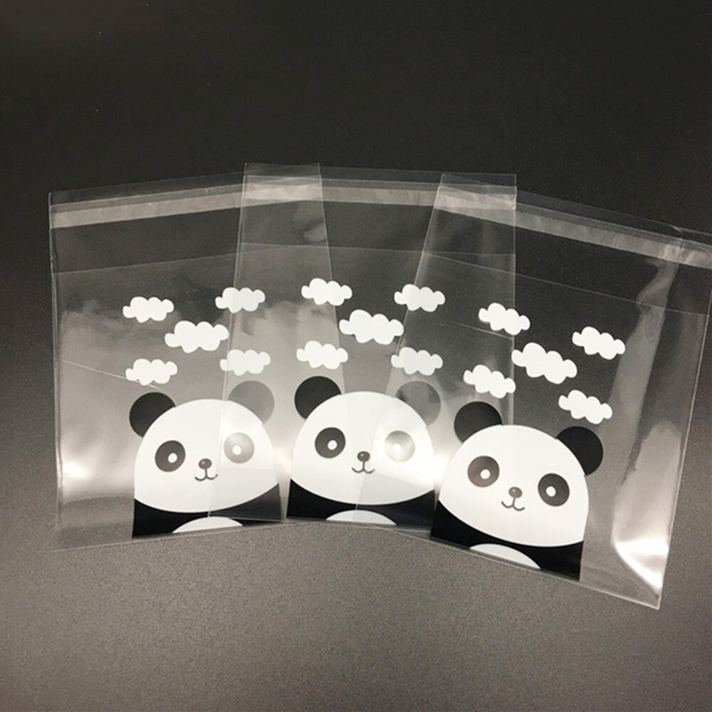 Packaging Party Supplies Self-Adhesive Panda Plastic Cookie Pocket Candy Bag