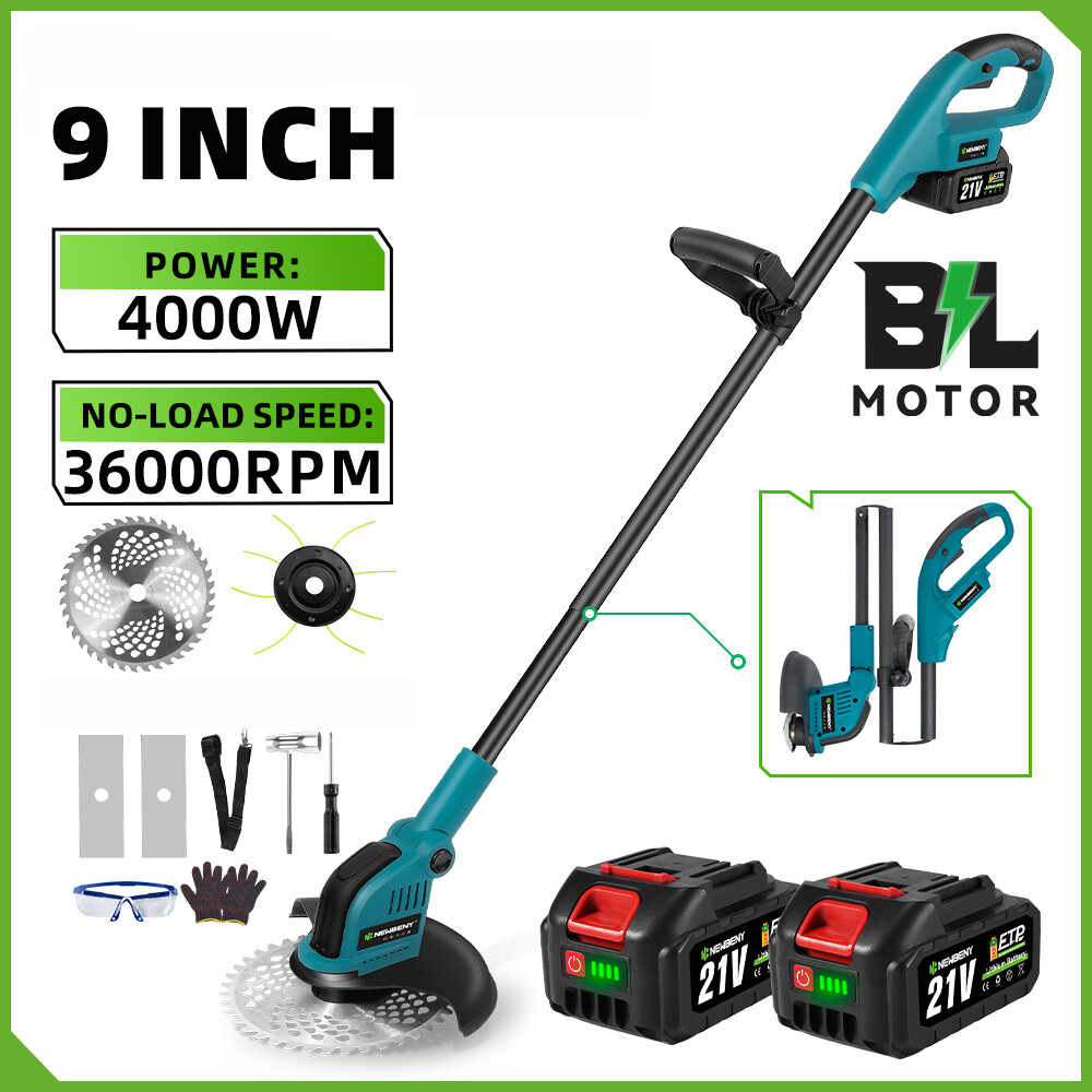 9 Inch Brushless Electric Lawn Mower Handheld Foldable Lawn Mower Cordless lawn Trimmer Garden Grass Cutting Power Tools For Makita 18V-21V Battery ราคา 1,809 บาท*ส่งฟรี