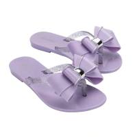 ขาตั้งกล้อง2023 Melissa รองเท้าสำหรับผู้หญิง Flip Flops สีทูโทน Bow สไตล์รองเท้าแตะผู้หญิง