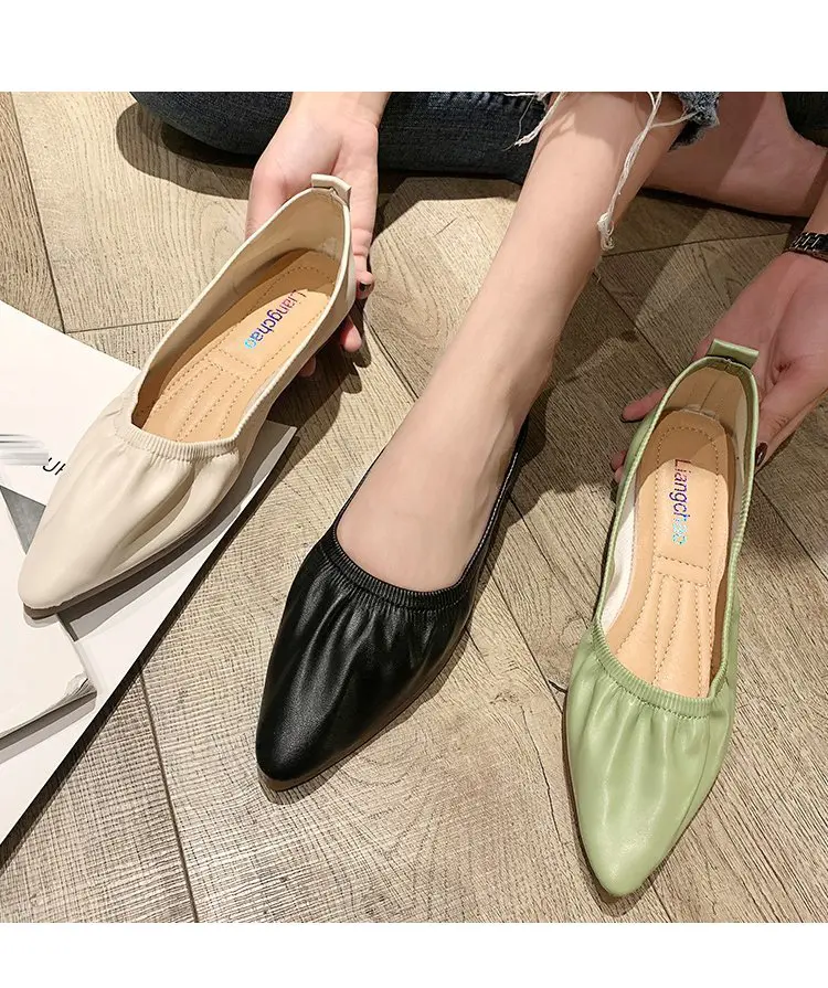 soft leather pointed toe flats
