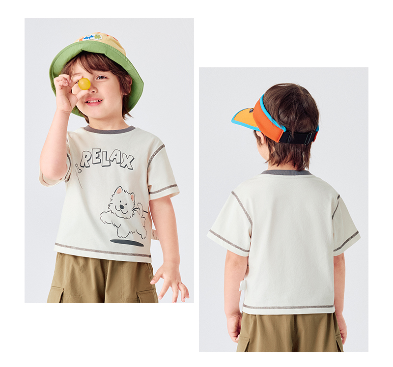 balabala Baby Inner Wear Infant T-Shirt Boy Short Sleeve Girl Top 2025 New Summer Loose Fashion · v3
