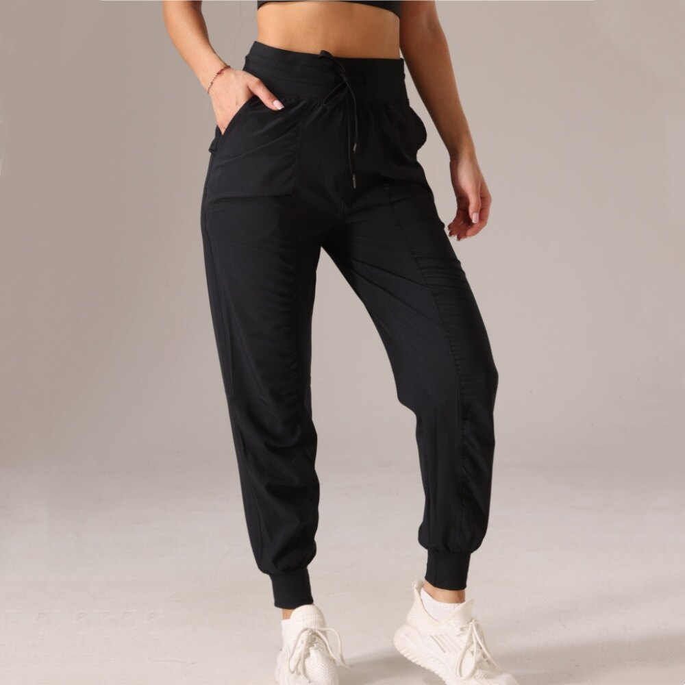 Fabric Drawstring Running Sport Joggers Women Quick Dry Athletic Gym Fitness Sweatpants with Two Side Pockets - 7