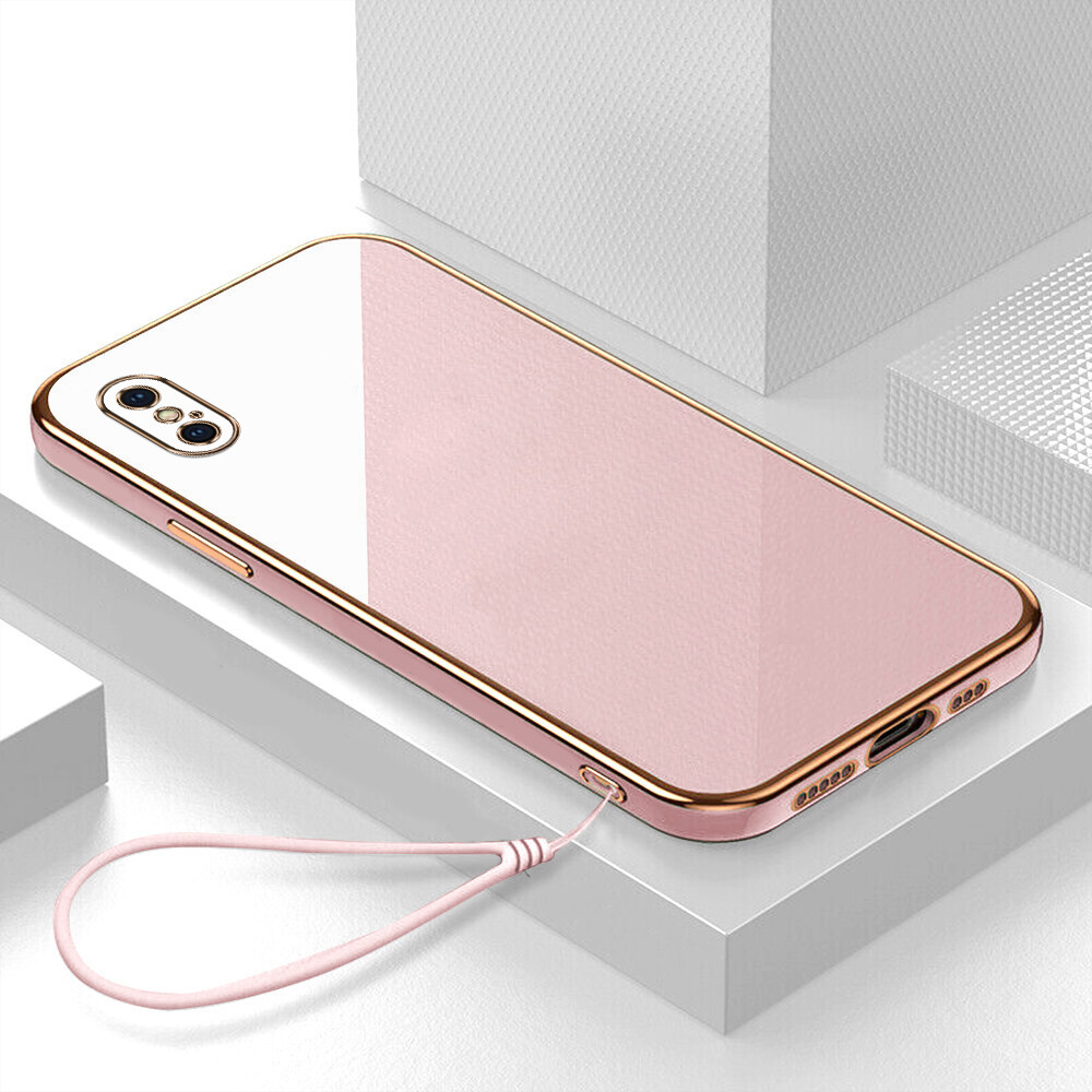 Ốp Lưng iPhone XS Max X XR Ốp Lưng Vỏ sang trọng 6D Mạ điện mềm Khung hình vuông silicon mềm mại sáng bóng