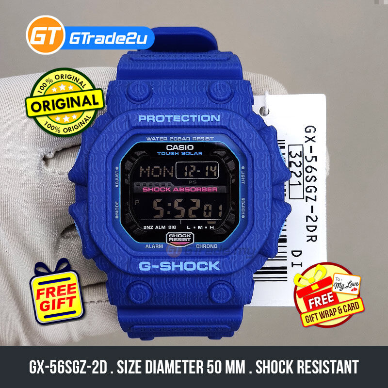Casio G-Shock Men GX-56SGZ-2D GX-56SGZ-2 GX56SGZ-2D Digital Five Tiger  Generals Watch Blue Resin Band G Shock . watch for man . jam tangan lelaki  . casio watch for men . casio watch .