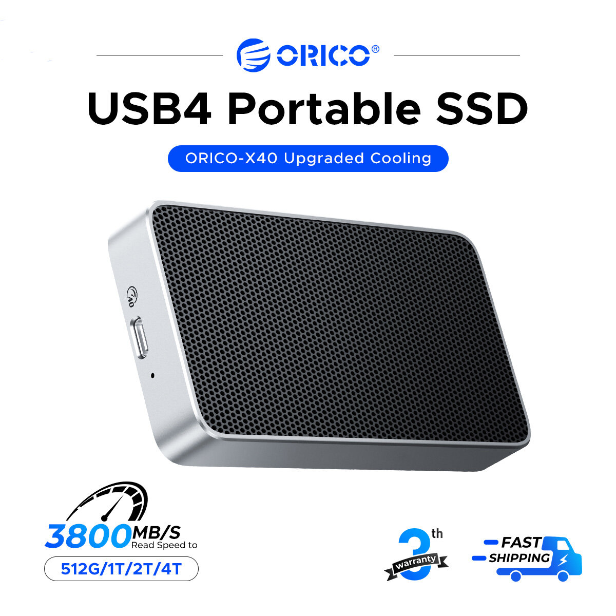 ORICO 40gbps usb4 xách tay SSD tốc độ cao chuyển 3800 MB/giây hỗ trợ Thunderbolt 3/4 băng da làm mát phim đa Hệ thống tương thích
