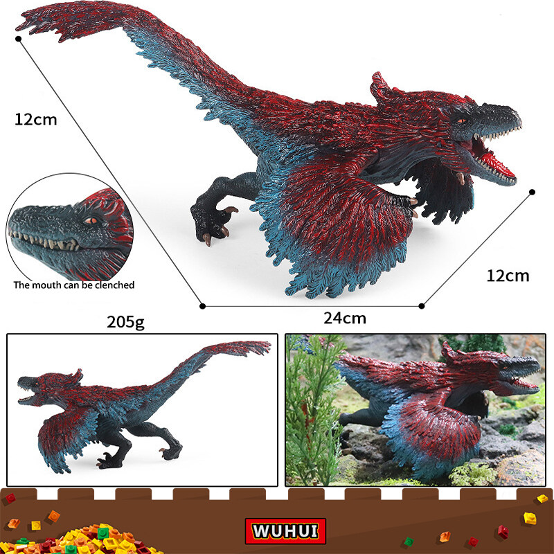 WUHUI 1pcs Simulation Solid Jurassic Dinosaur Model Wildlife Canglong
