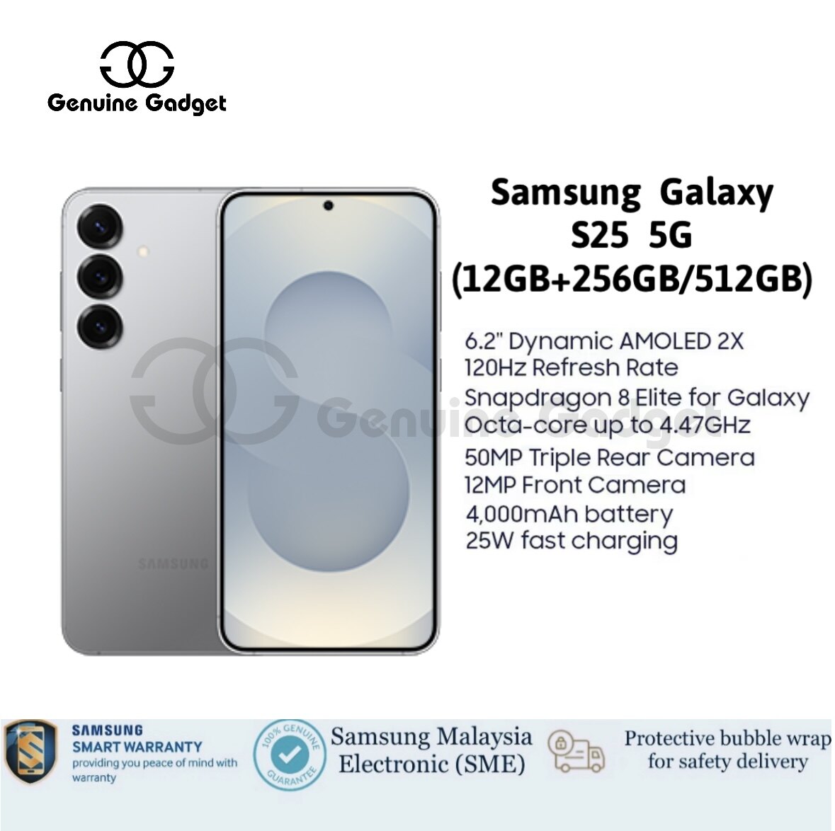 Samsung Galaxy S25 5G (S931) 12GB + 256GB/512GB 12 MONTHS WARRANTY BY SAMSUNG MALAYSIA ELECTRONICS (SME)