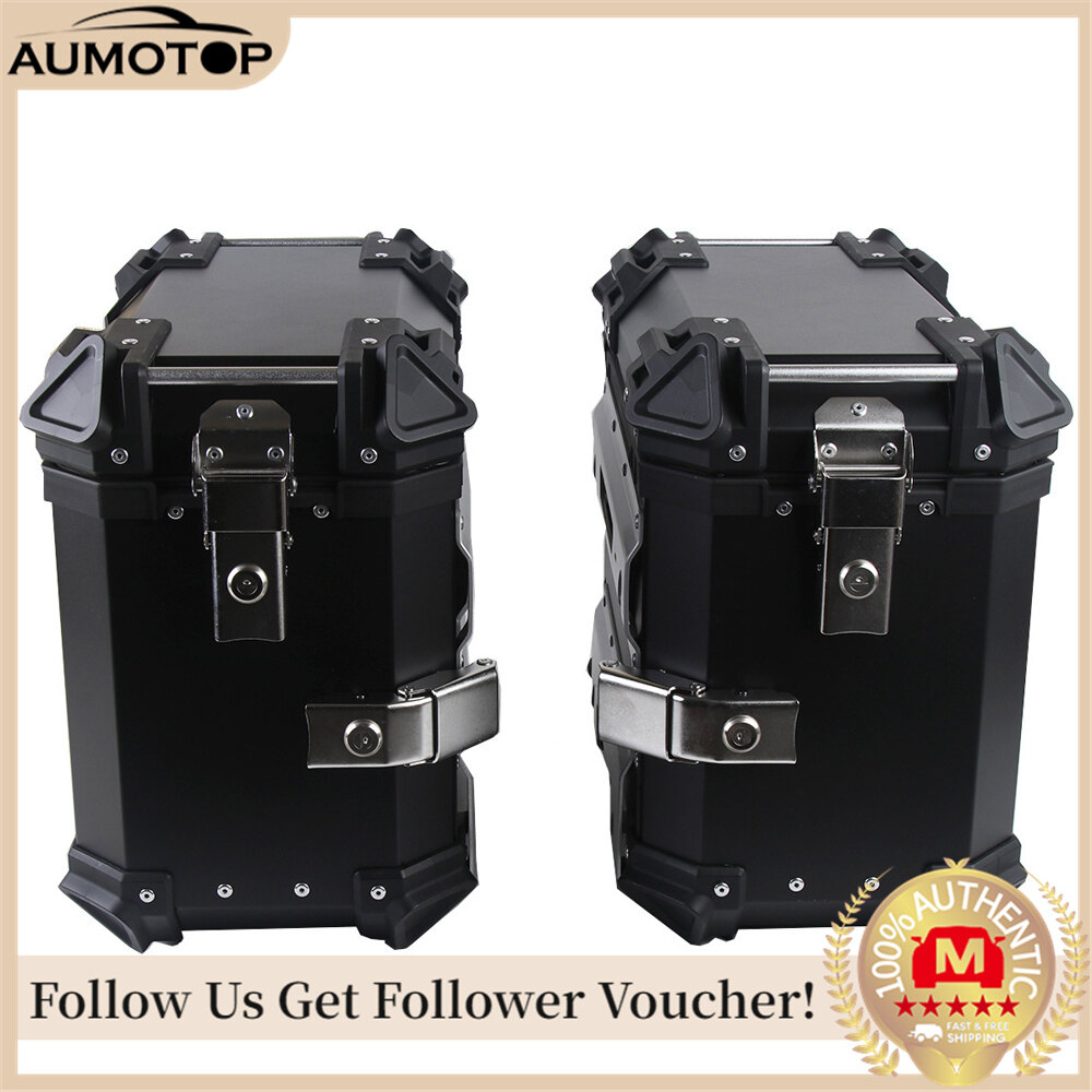 1 Pair 35L Universal Motorcycle Side Storage Box Aluminum Alloy Luggage Case Quick Release Motorbike Side Carriers Waterproof Left & Right Organizer ราคา 25,212 บาท*ส่งฟรี