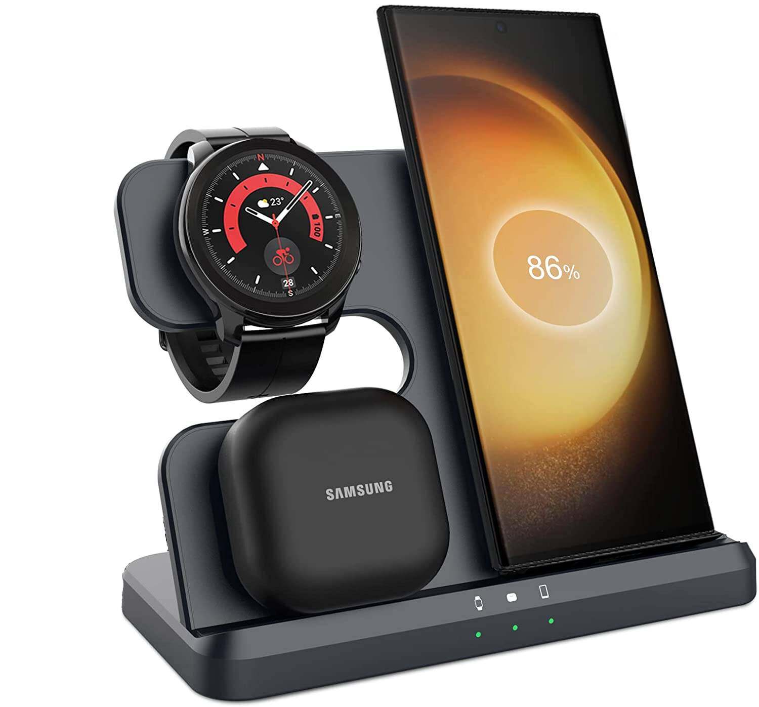 Trạm Sạc sạc cho Samsung không dây, sạc cho Samsung nhanh Galaxy WATCH 7/6/5 Pro/4/3,Galaxy S24 Ultr