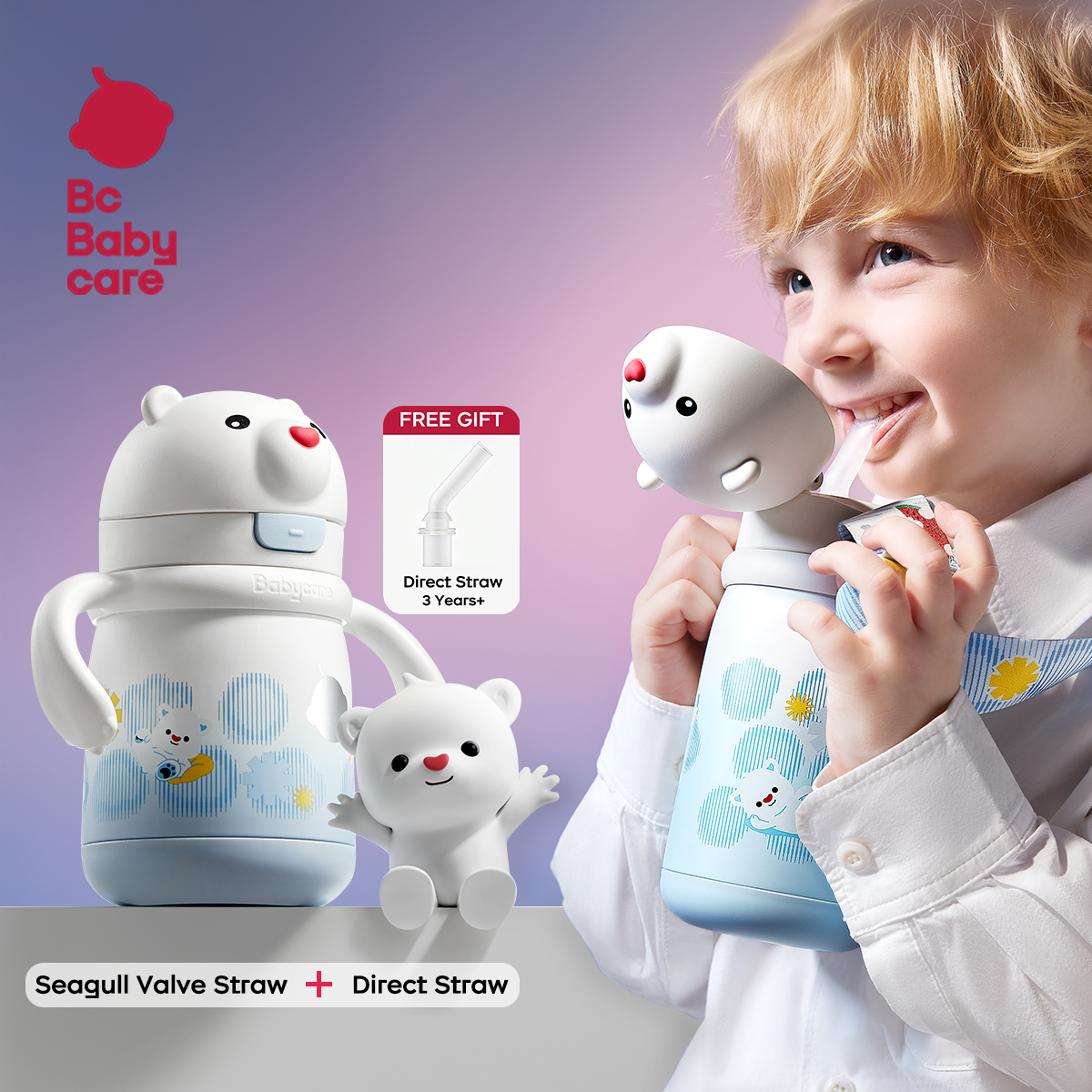 Bc Babycare Thermos Bottle Bear Vacuum Bottle Baby Stainless Steel Vacuum Insulated Tumbler Leak-proof Thermos for Travel School kids - Jenama bc babycare Harga 79 Ringgit*Penghantaran Percuma