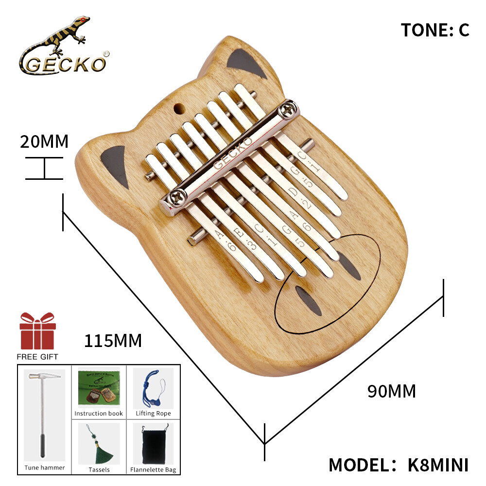 GECKO Kalimba 17 -key thumb piano with waterproof protective box portable child adult gift - 9