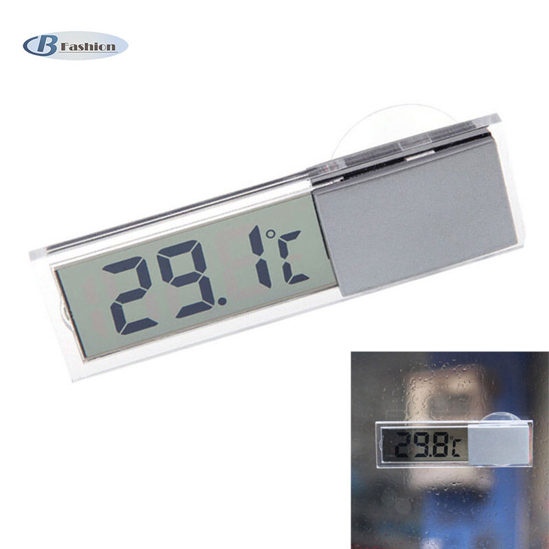 Alloet Osculum Type Vehicle-mounted Thermometer Digital LCD Display with Suction Cup Celsius Fahrenheit Display 