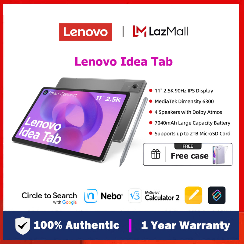 Lenovo Idea Tab 11" Tablet 2.5K MediaTek 6300 WIFI 8GB+256GB Up to 2TB MicroSD Card Android 15 Global ROM
