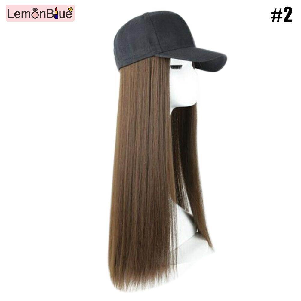 Gambar LemonBlue Baseball Cap with Synthetic Hair Extension Long Hair Wig Hat for Women Light Brown+A2 [FREE SHIPPING]