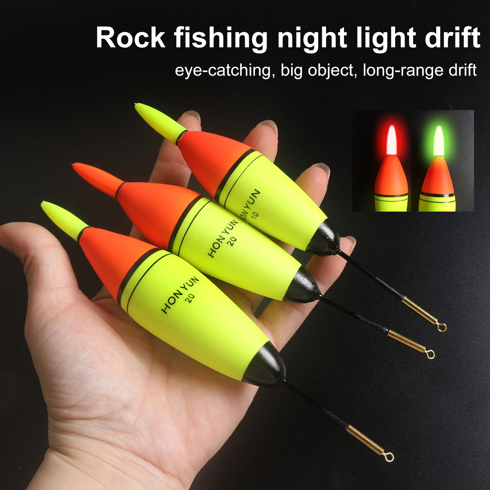 guyouzi® Night Light Floater Fishing Bobber Lightweight High