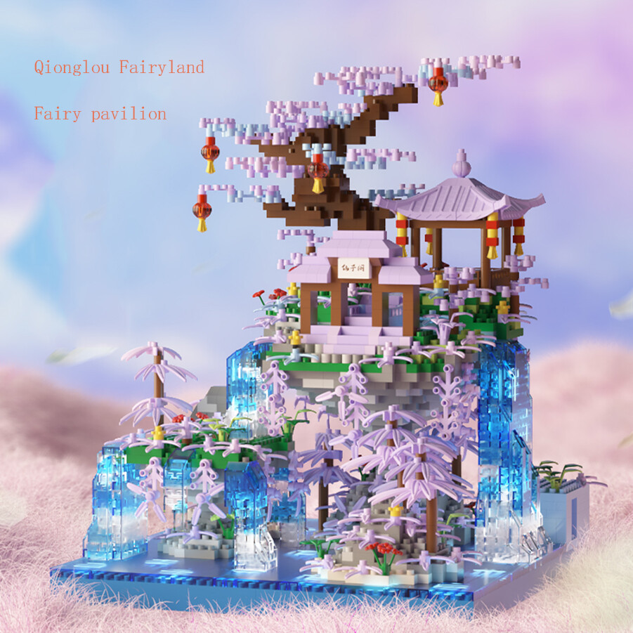 Fairy Pavilion khối xây dựng microparticle Xây dựng đồ chơi lắp ráp đồ chơi lắp ráp
