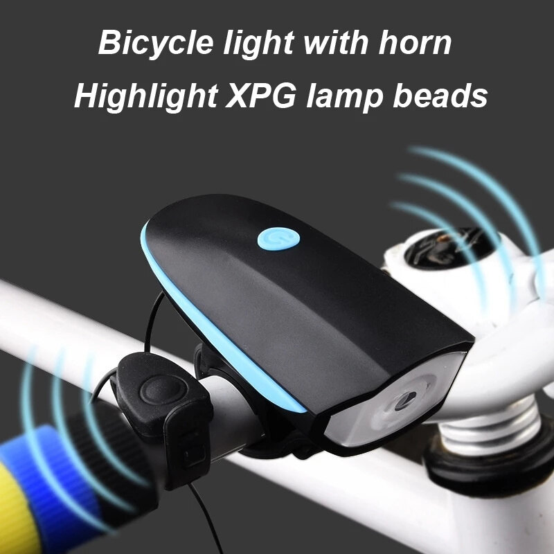 Đèn pha xe đạp chống nước sạc được 1200mah kèm còi phụ kiện xe đạp