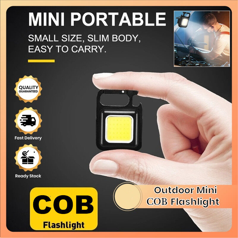 Đèn móc khóa đèn làm việc đèn pin cob mini cắm trại ngoài trời có thể sạc lại