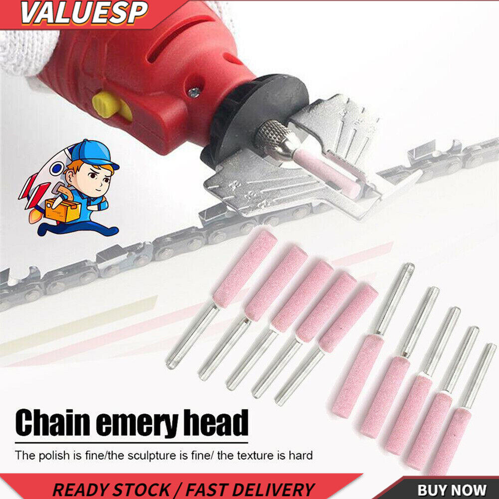5 cái bánh mài đầu mài máy mài cưa xích 4.8mm dũa đá mài dụng cụ mài cưa xích