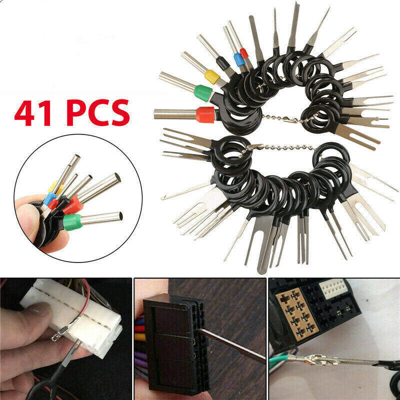 Dụng cụ tháo đầu cắm xe ô tô 41 cái/bộ đầu nối uốn dây điện dụng cụ tháo chốt bằng thép không gỉ