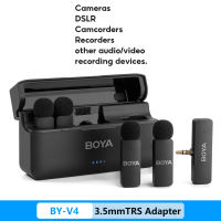 BOYA BY-V4U Wireless Microphone Noise Cancelling Mic Lavalier Lapel Microphone for Vlogging Android iPhone DSLR