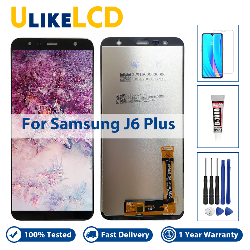 Màn hình lcd đã thử nghiệm 100% cho samsung galaxy j6 + j6 plus 2018 j610 j610f j610fn màn hình cảm ứng thay thế