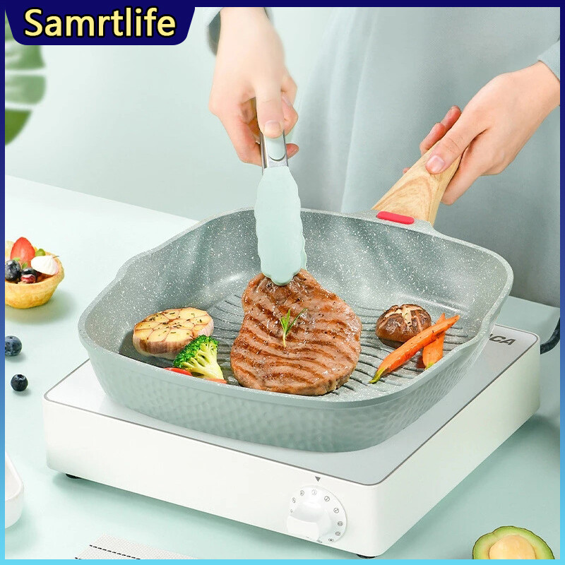 Gambar Smartlife Non Stick Steak Frying Pan Durable Omelette Saucepan Maifan Stone Skillet Kitchen Cooking Pot Household Cookware Kitchenware