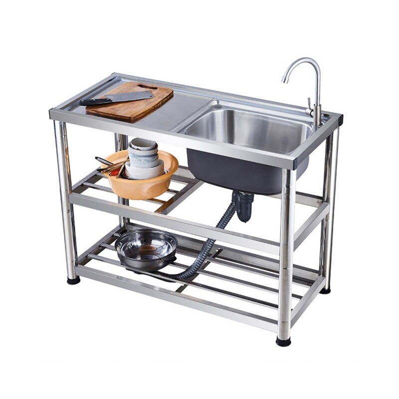 Gambar 304 stainless steel kitchen sink with simple support platform xiancai basins dish upset household balcony sink