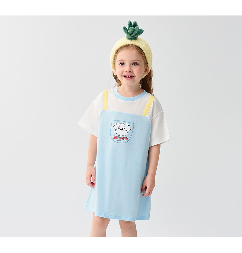 Balabala Miiiiichan Ip Girl nachtjapon, kinderkleding, zomerjurk met airconditioning, puur katoen