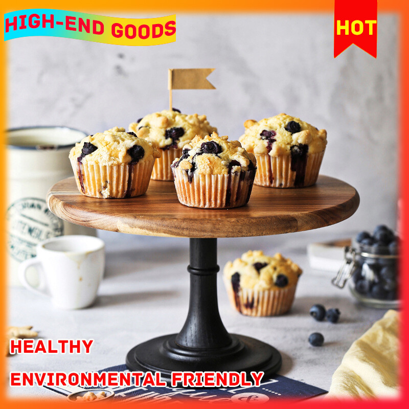 Gambar Retro High footed Cake Tray Rack Bread Dessert Tray Decoration Plate Dessert Snack Display Shelf
