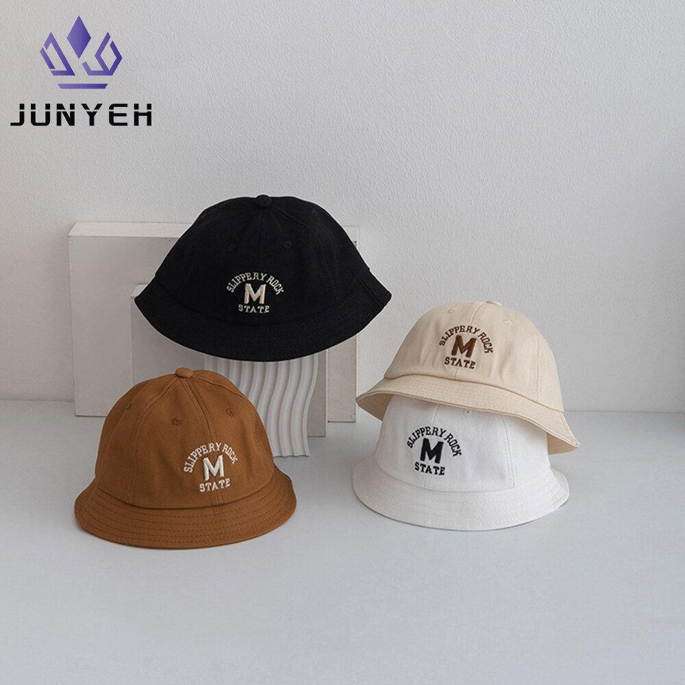 Fisherman Hat For Boy Korean Children s Bucket Hats Classic Trend Letter M