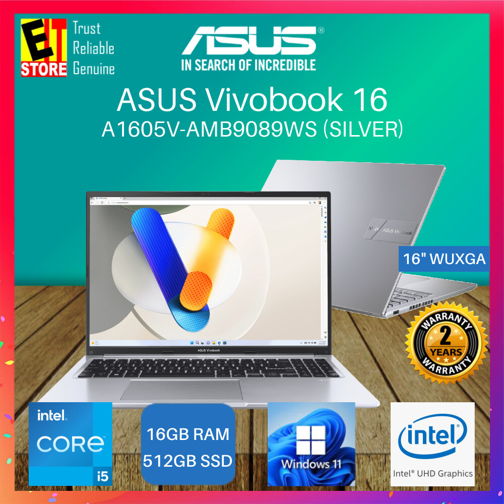 ASUS Laptop Vivobook 16 A1605V-AMB9089WS/A1605V-AMB9088WS (INTEL I5-13420 /16GB/512GB SSD/ INTEL UHD Graphics/16.0" WUXGA/ Off M365 + HOME 2024/W11/ BACKPACK/2Y)