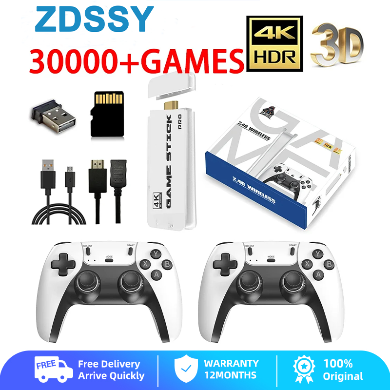 ZDSSY High-Definition 4K M8 PRO Video Game Console 2.4G Double Wireless Controller Game TV Stick 30000 Games 64GB Retro Games  For TV boy gift - ยี่ห้อ ZDSSY ราคา 1,099 บาท*ส่งฟรี