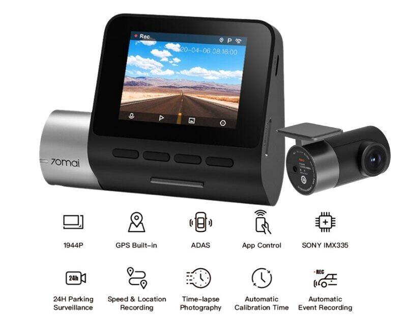 70mai A500S Dashcam Car Recorder 1944P Car Camera Rear Cam WiFi App Control GPS ADAS ราคา 4,629 บาท*ส่งฟรี