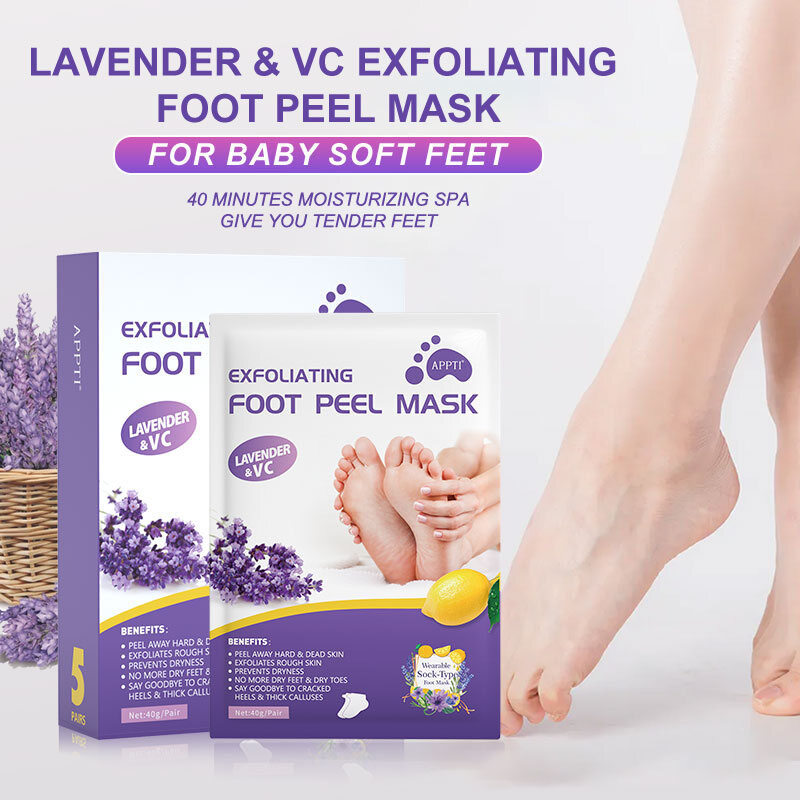 Beautybigbang Mặt nạ lột da chân Exfoliant cho lột ra vết chai, mềm mịn cảm ứng tự nhiên Exfoliator cho da chết khô, Callus, sửa chữa gót to