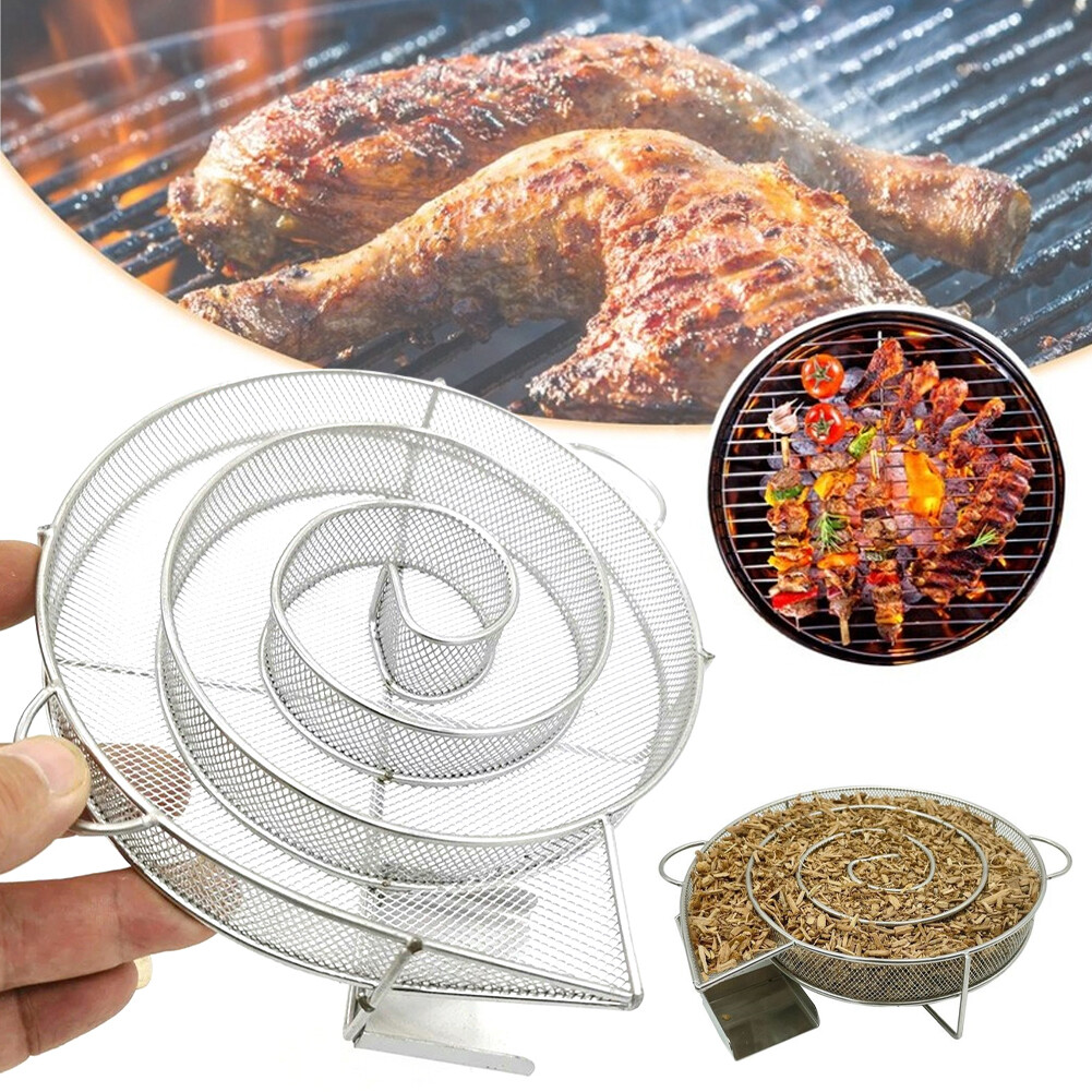 EG【Ready Stock】Round Cold Smoke Generator Stainless Steel BBQ Tool Hot and Cold Smoking on BBQ Grill and Smoker for Salmon Cheese Pork Burn ราคา 238 บาท*ส่งฟรี