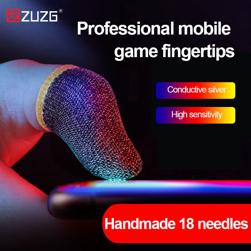 ZUZG Bọc Ngón Tay Chơi Game, Sweatproof, Thoáng Khí Dành Cho Màn Hình Trò Chơi Di Động PUBG Cảm Ứng Nhạy Cảm Phụ Kiện Cho Game Pro