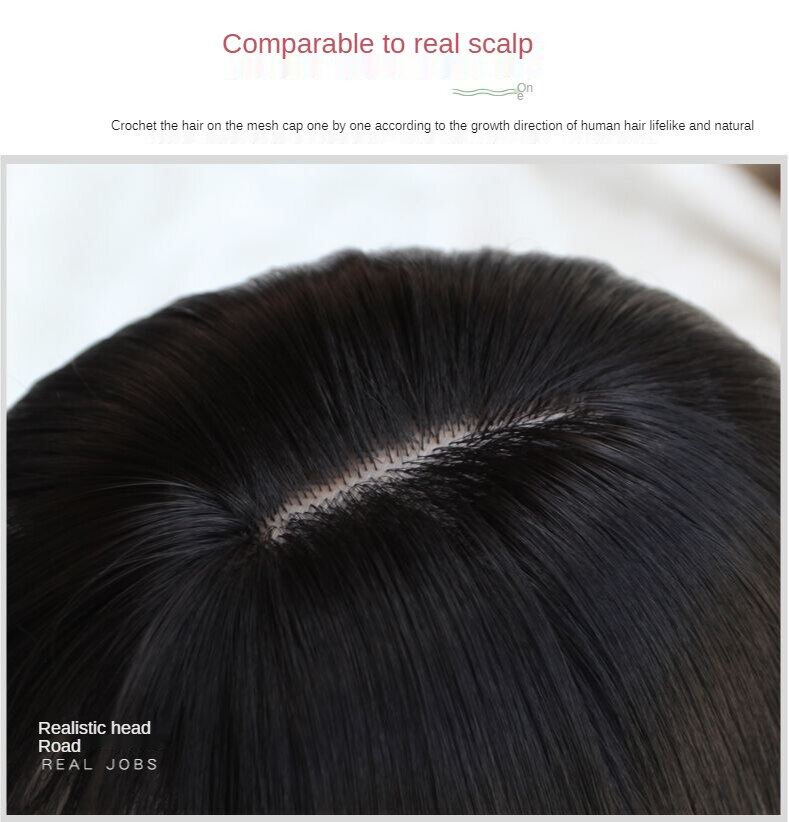 Tóc Giả 65Cm Cho Nữ Tóc Giả Dài Nguyên Đầu Tự Nhiên Thực Tế Tóc Mái Không Khí Nổi Tiếng Trên Internet, Màu Đen Tóc Thẳng Dài Cosplay Trang Trí Mặt Cá Tính