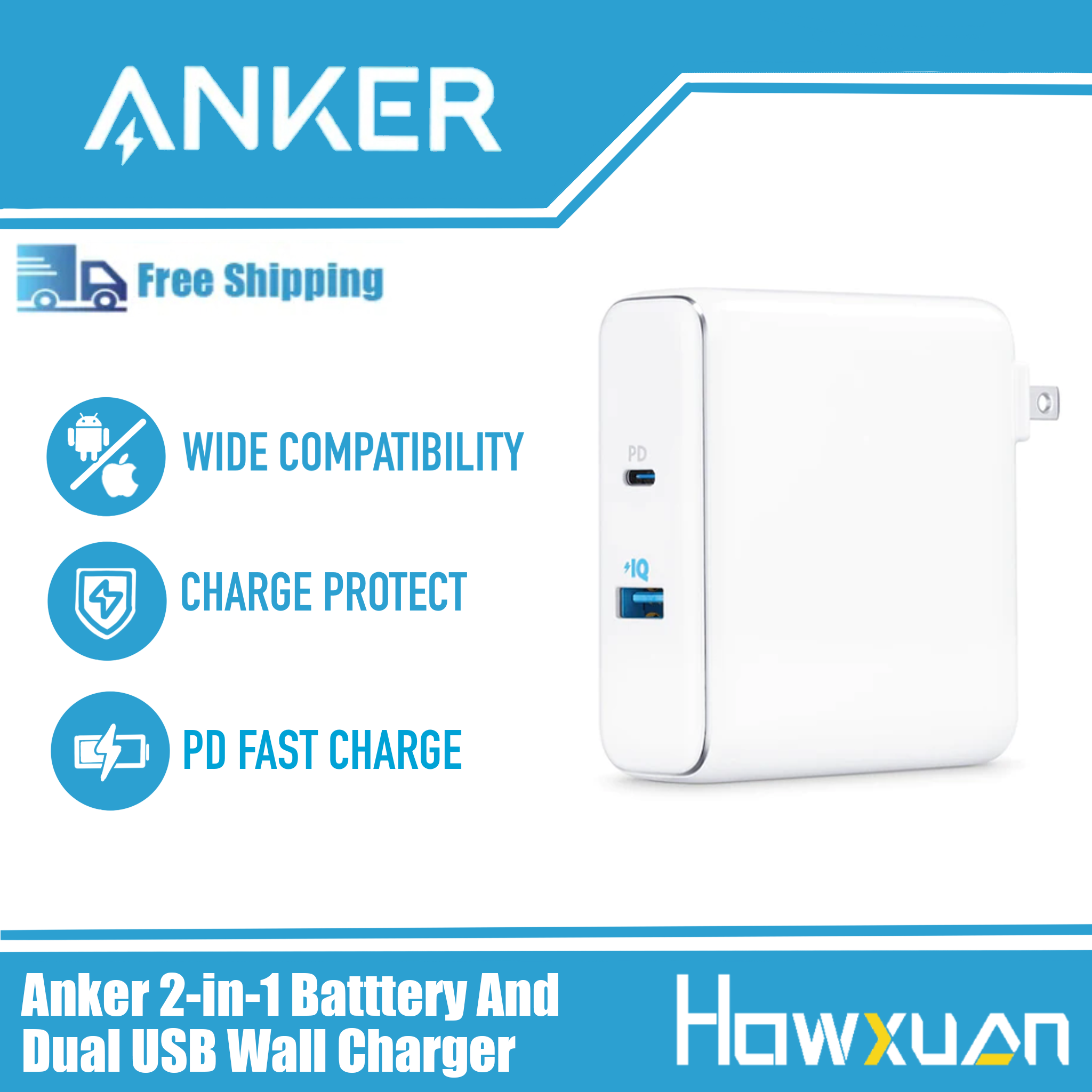 Anker PowerCore Fusion PIQ 3.0, 18W USB