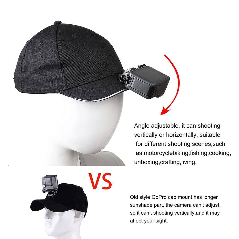 COD Ready Stock】Action Camera Baseball Cap Mount Adjustable