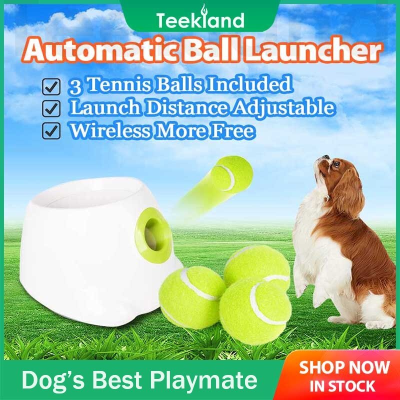 Teekland Pet Automatic Ball Server Dog Tennis Interactive Toy Outdoor Free Three Tennis Balls - ยี่ห้อ Teekland ราคา 2,794 บาท*ส่งฟรี