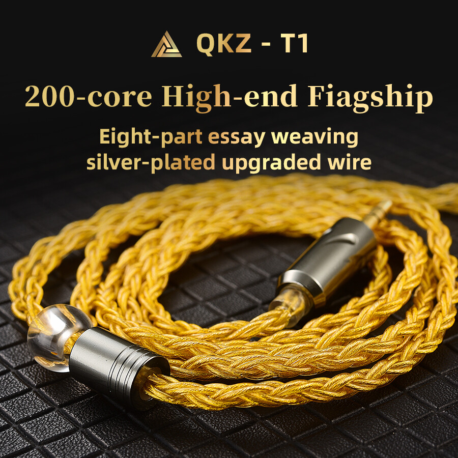 Qkz T1 cáp tai nghe qdc loại mạ bạc đồng nâng cấp cáp 3.5mm tai nghe có dây cho KZ zsn Pro ZS10 Pro edx trn CCA