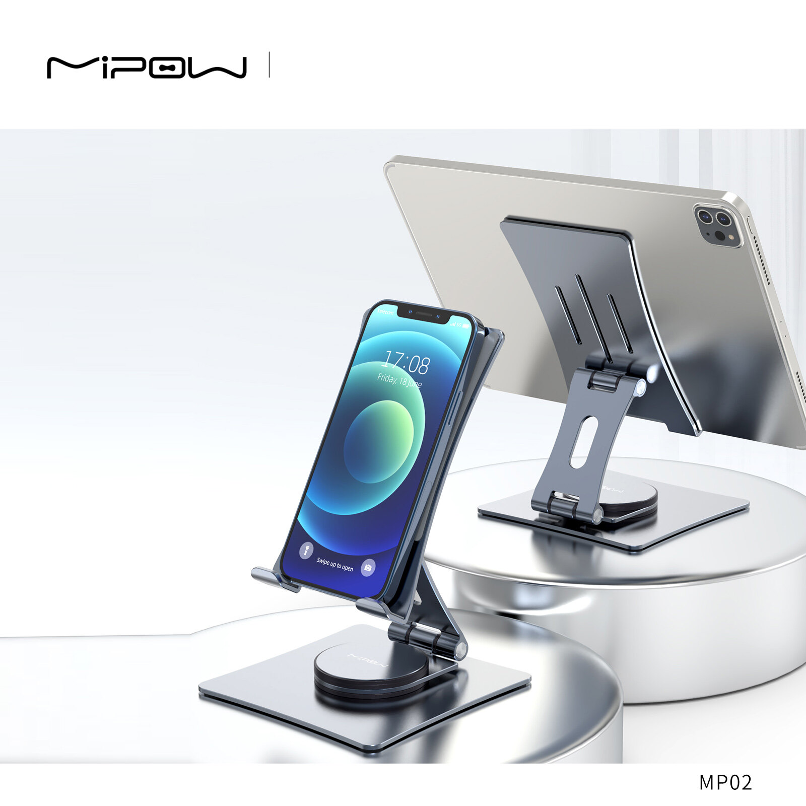 Mipow Giá để điện thoại Bàn Điện Thoại Di Động giá đỡ điện thoại kim loại có thể gập lại Máy Tính Bảng Chủ Hỗ Trợ Cho Iphone 14 13 Ipad Pro Không Khí Phổ Chủ