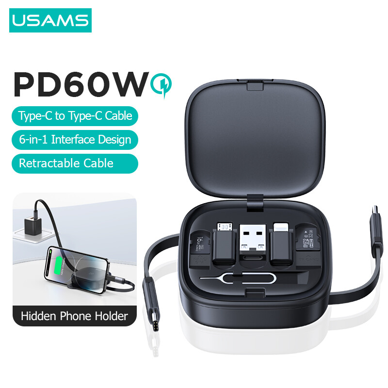 Usams USB C cáp 60W Cáp sạc nhanh với nhiều kết nối lưu trữ cho Iphone 15 cộng với Pro Max iPad Xiao