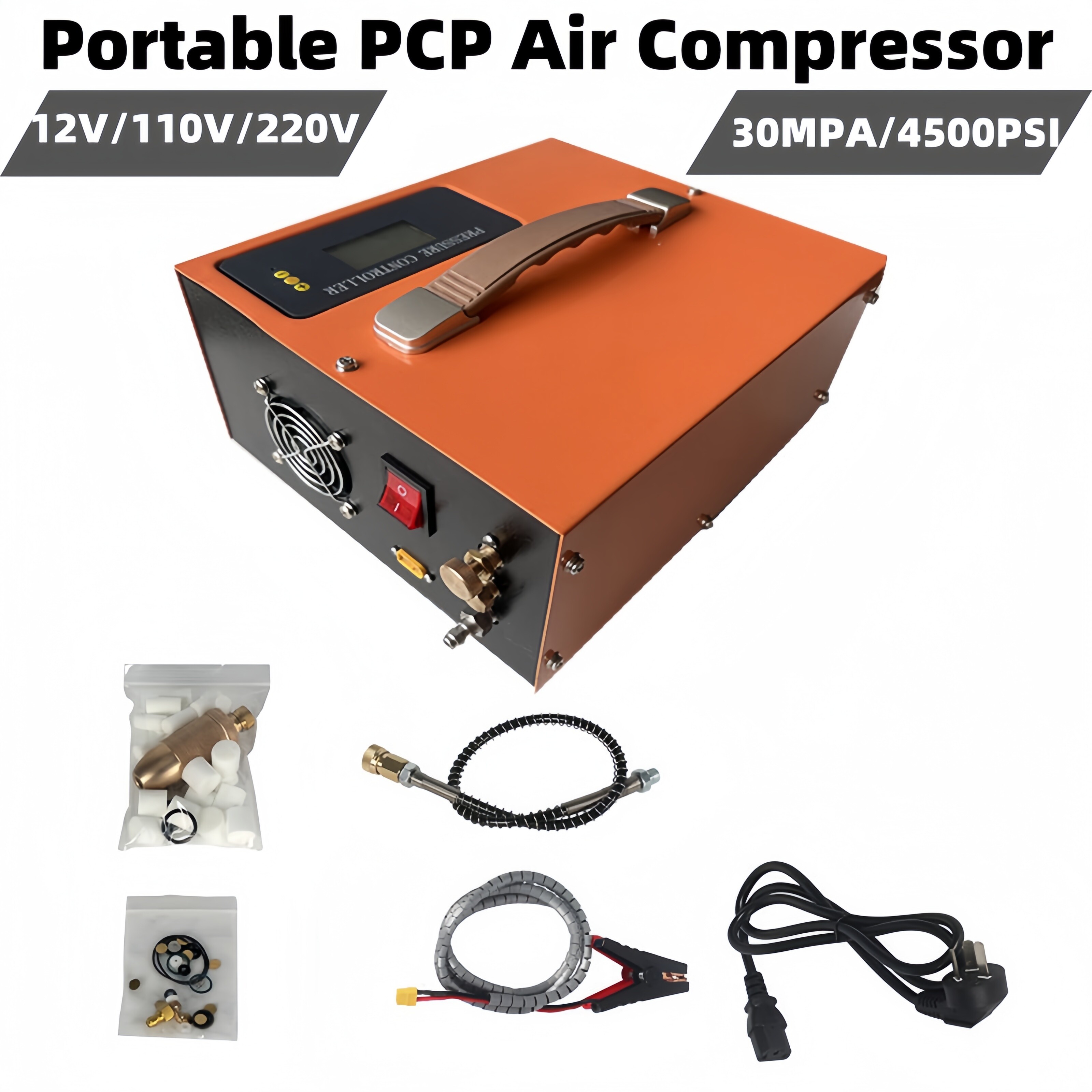 30Mbar 4500Psi Air Compressor Pump 12V/110V/220V Power Oil/Water-Free High Pressure Apply To Diving Gas Cylinders ราคา 9,098 บาท*ส่งฟรี