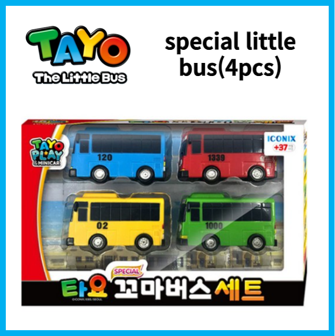 TAYO Đồ chơi xe buýt nhỏ đặc biệt cho trẻ em rogi TAYO gani Lani 4 cái