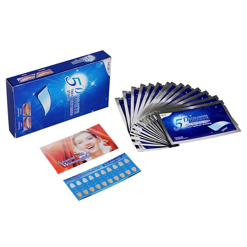 Gambar fangfang 3D Gel Teeth Whitening Strips White Tooth Bleaching Dental Kit Oral Hygiene Care Strip Stains Remover Stickers
