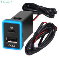 Aitemay Bộ Sạc Xe Hơi QC 3.0 Sạc Nhanh USB 3.0 Với Cổng PD Type-C Sạc Nhanh Cho Toyota