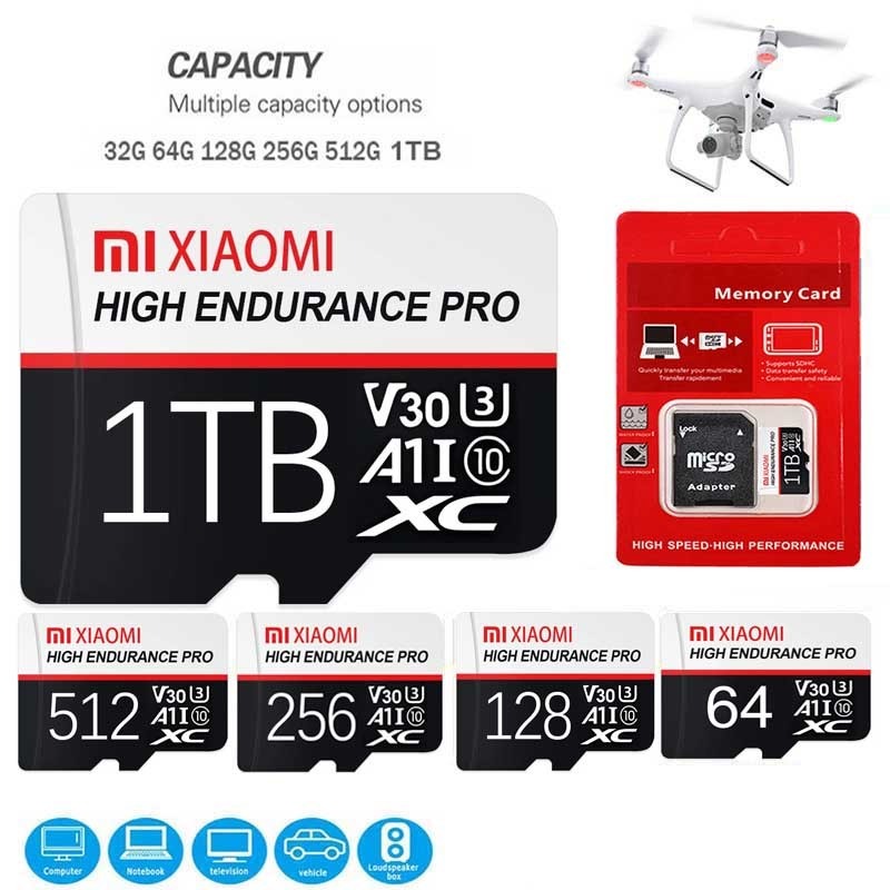 Xiaomi Micro TF SD Card Extreme SD Memory Card 128GB-2TB U3 V30 Large Memory Flash Cards For Phone Laptops PC MAC ราคา 192 บาท*ส่งฟรี