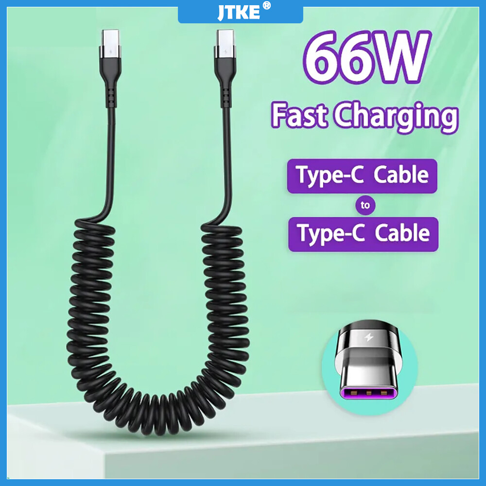Jtke loại-c để loại-c cáp 66w/5a pd dây sạc nhanh usb-c cáp sạc